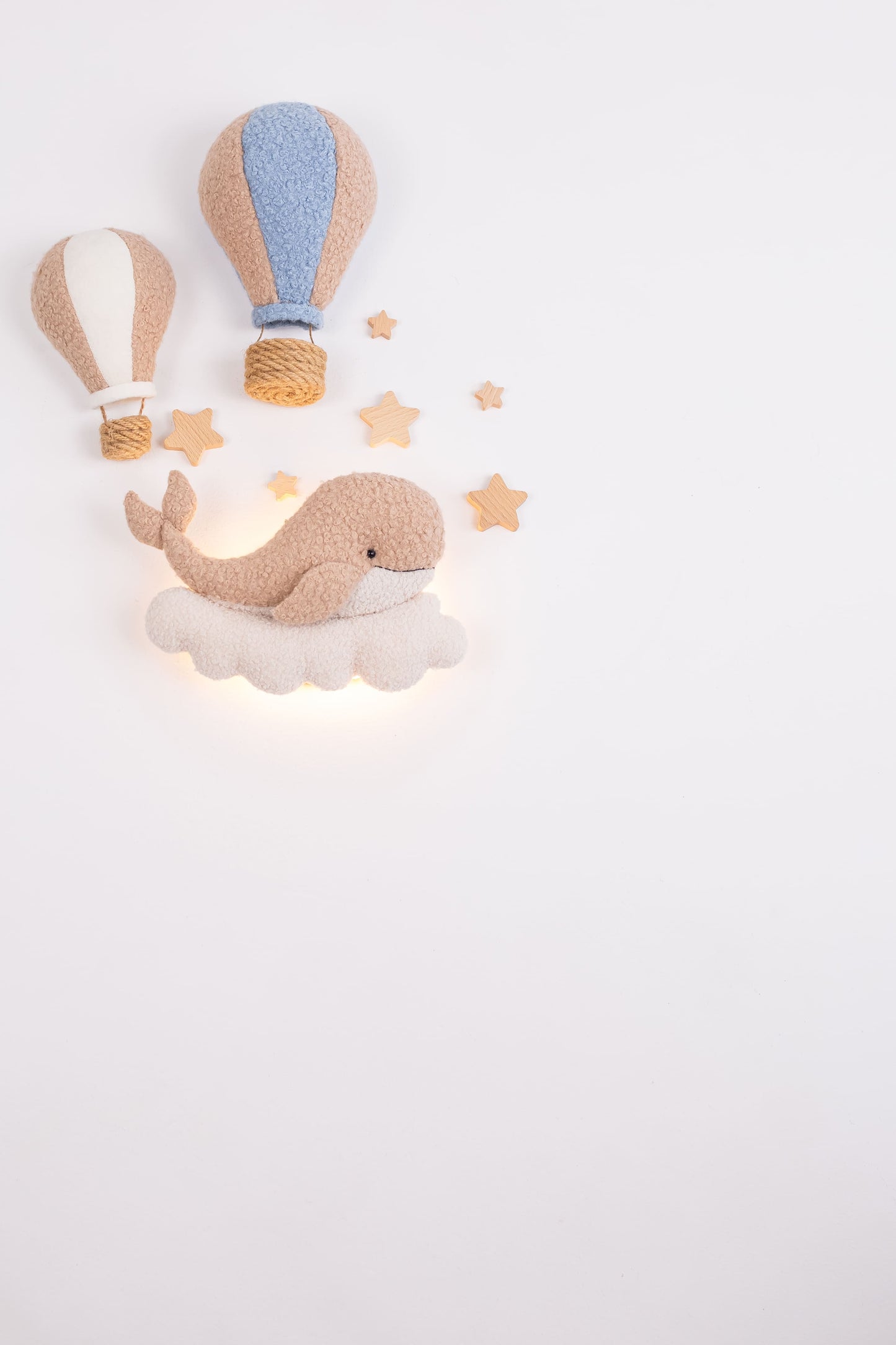 Whale Night Light with Hot Air Balloons