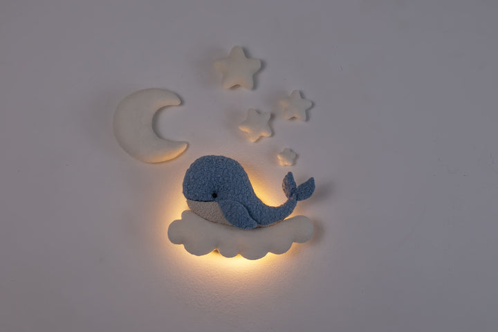 Whale Nursery Wall Light, Ocean Nursery Decor