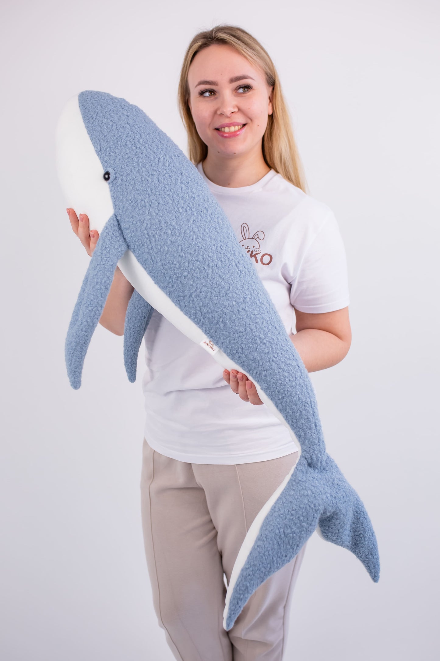 Large Handmade Whale Plush Toy