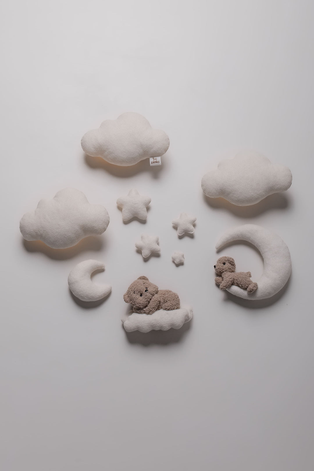 Bouclé Cloud Nursery Wall Lights – 3 Clouds LED Set