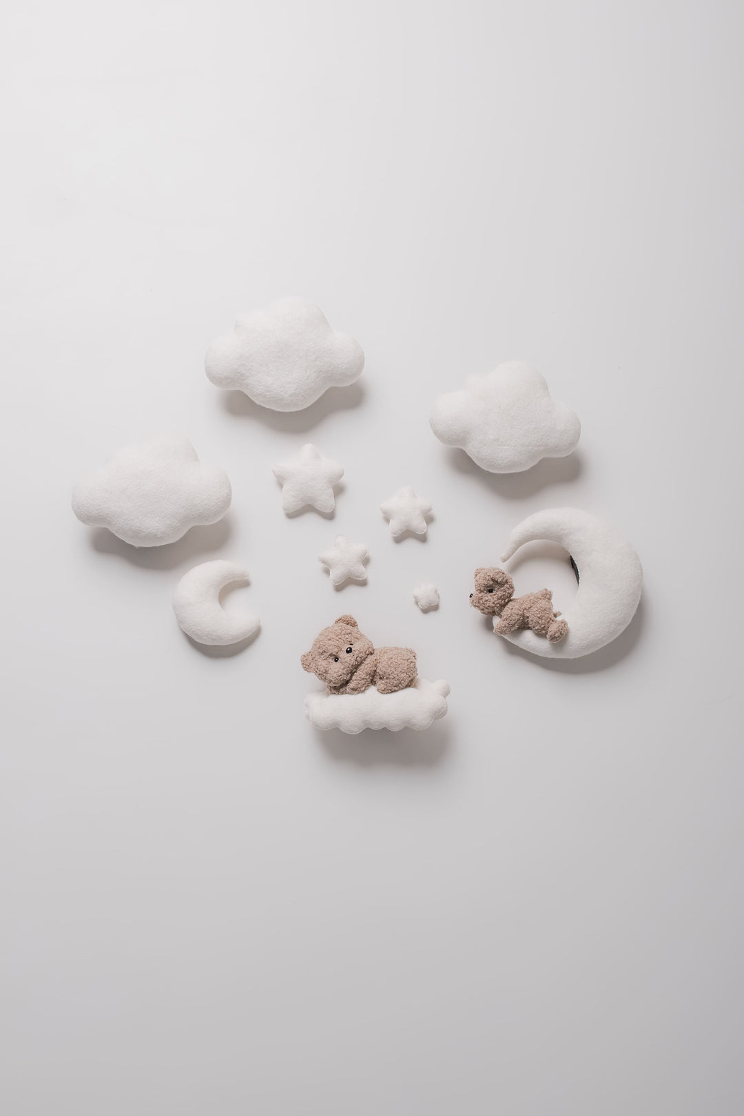 Bouclé Cloud Nursery Wall Lights – 3 Clouds LED Set