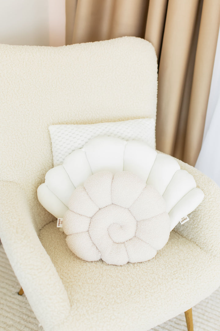 Seashell Nursery Pillow, Shell Cushion for Kids Room