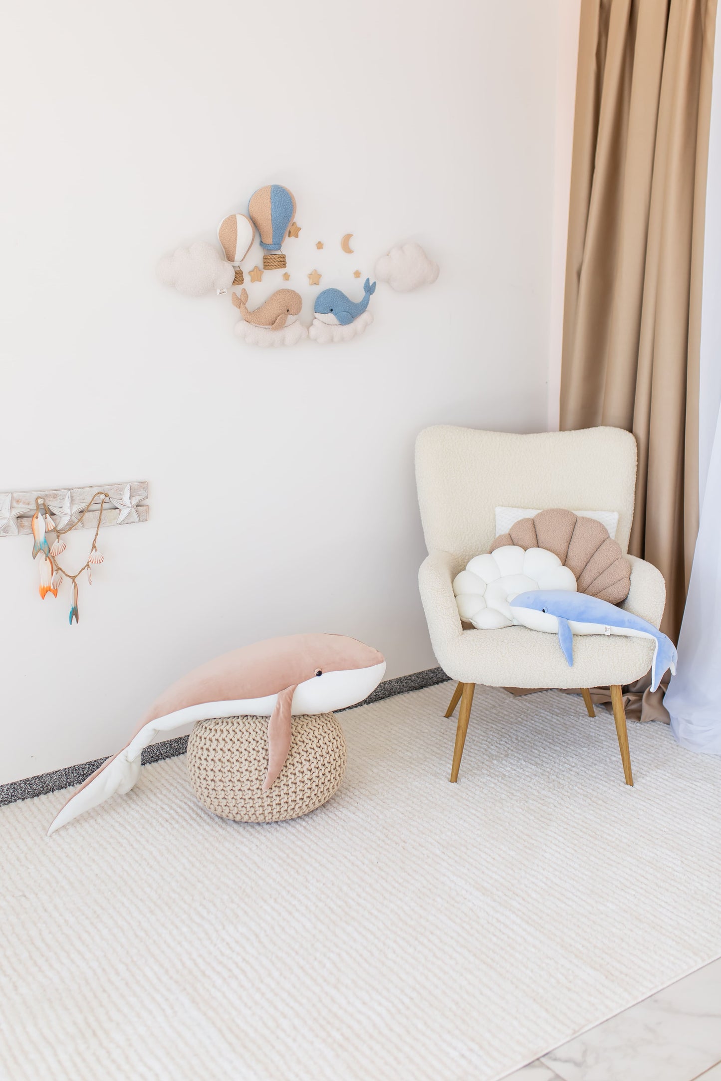 Whale Nursery Wall Light Set, Ocean Nursery Decor