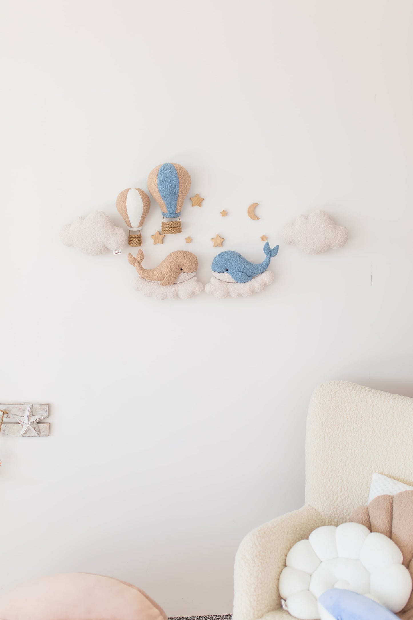 Whale Nursery Wall Light Set, Ocean Nursery Decor