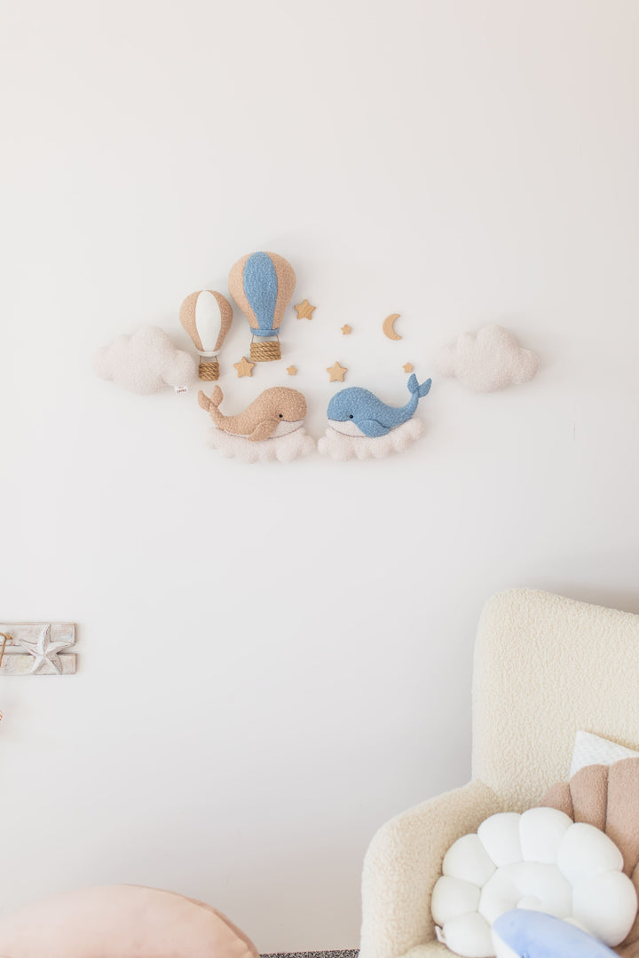 Whale Nursery Wall Light Set, Ocean Nursery Decor