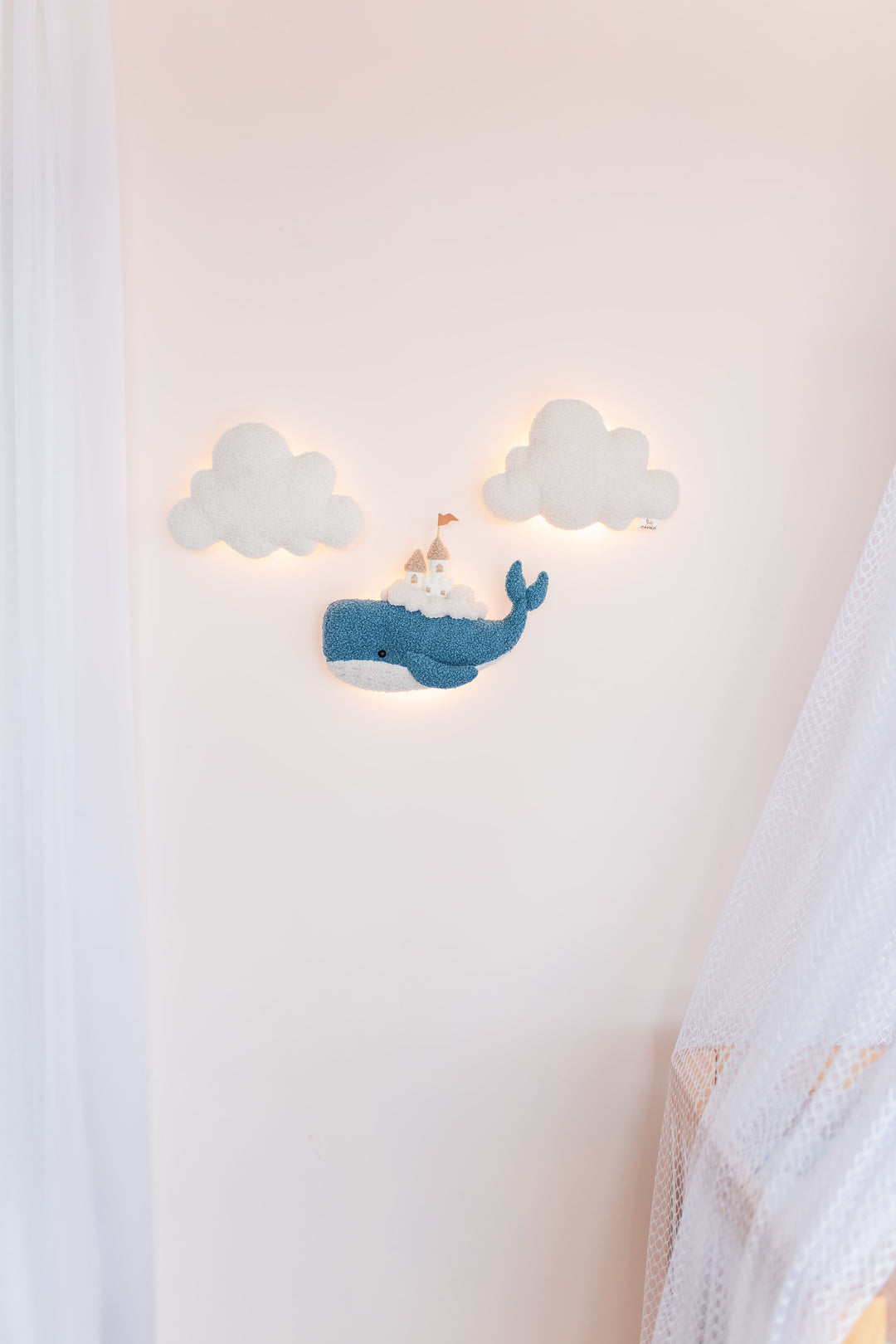 Whale Nursery Wall Light Set Cloud Night Light Nursery Wall Decor