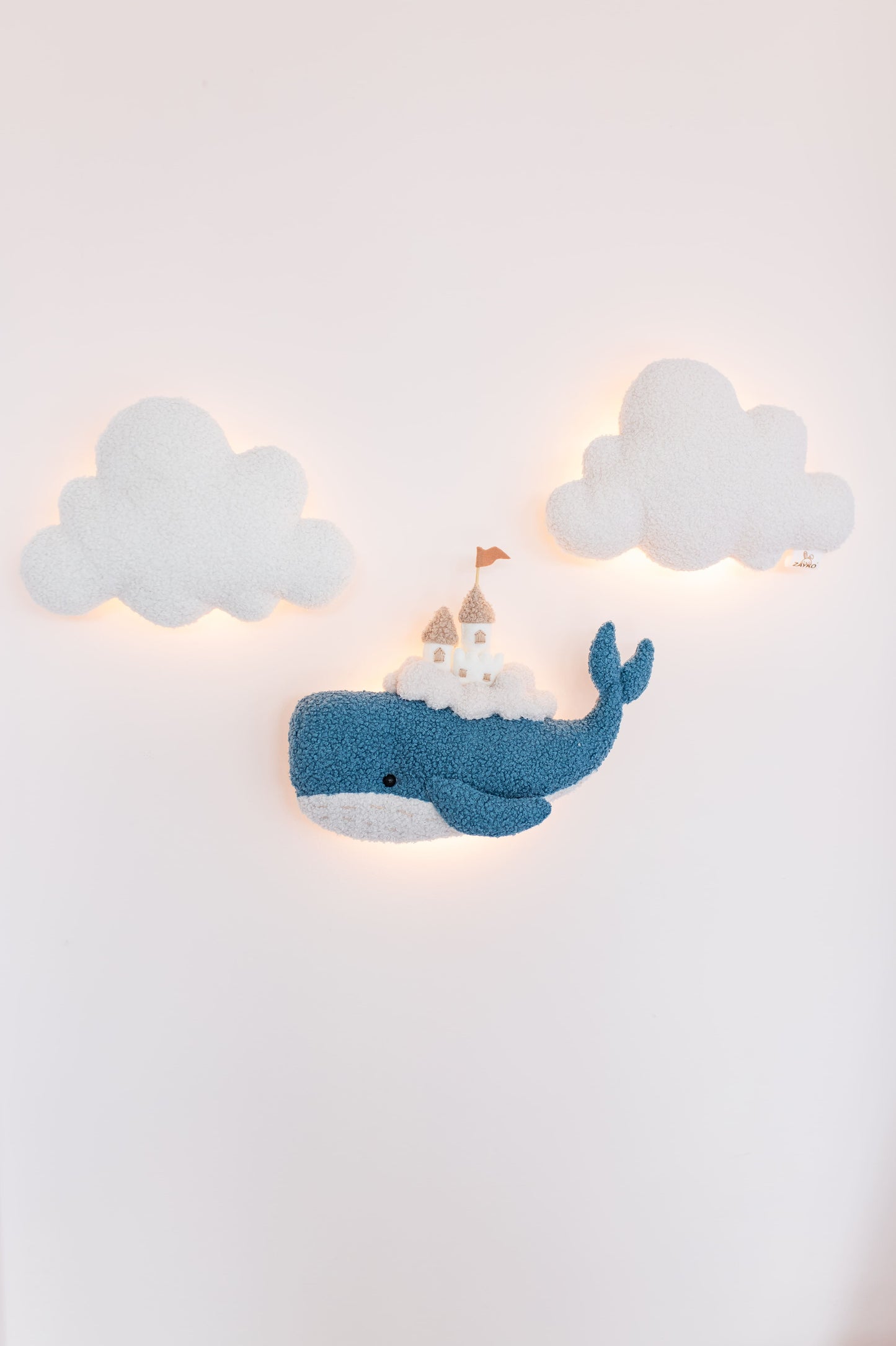Whale Nursery Wall Light Set Cloud Night Light Nursery Wall Decor