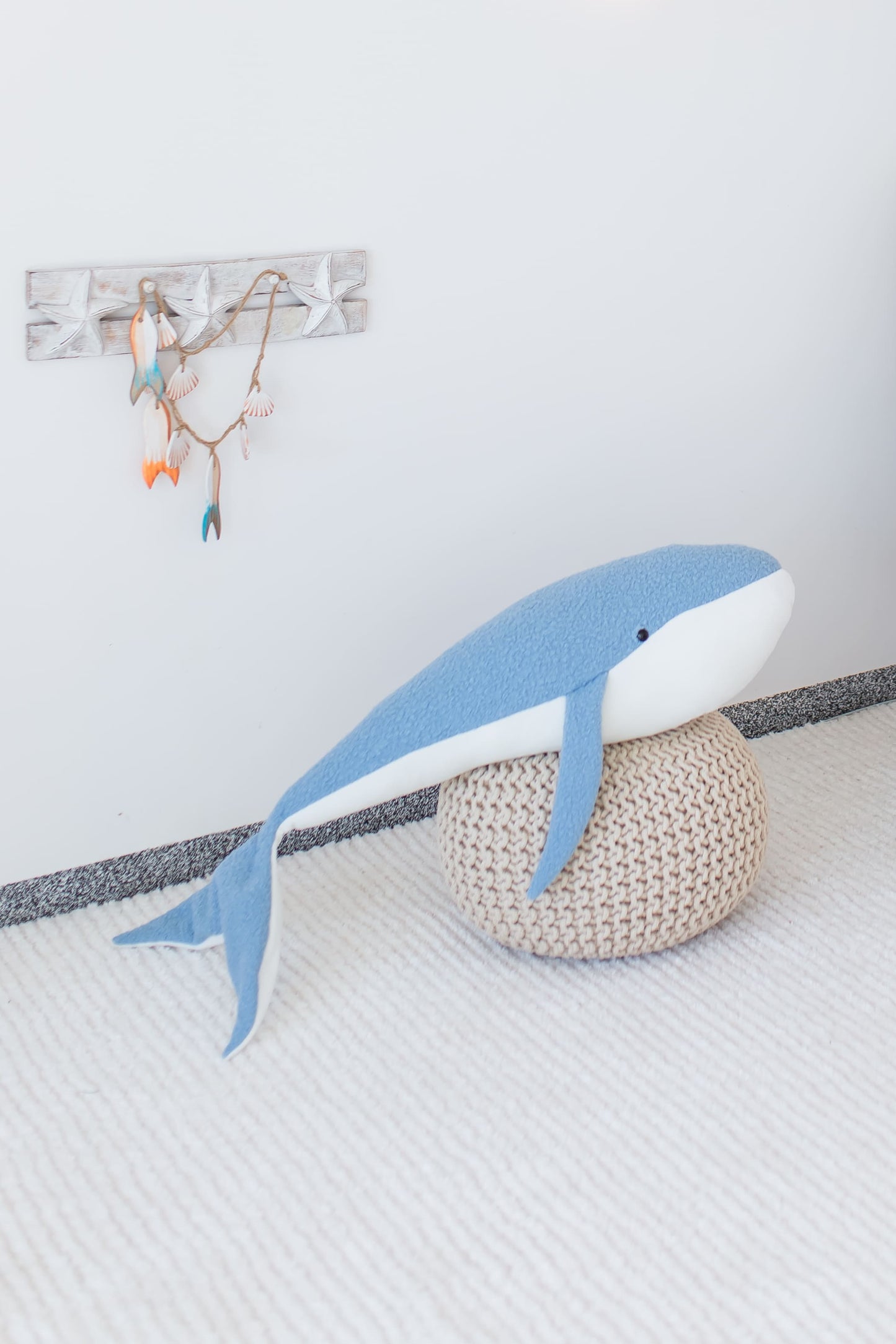 Large Handmade Whale Plush Toy