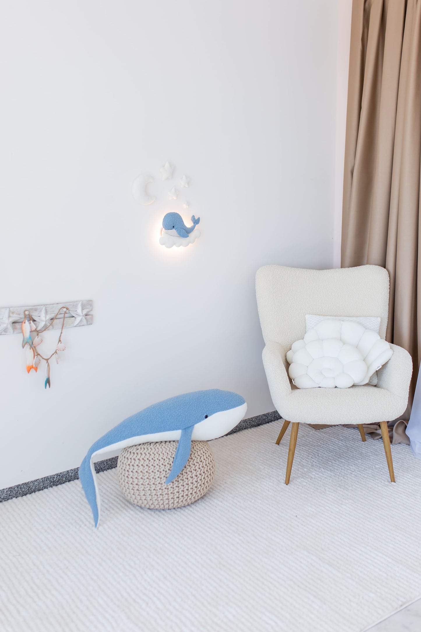 Whale Nursery Wall Light, Ocean Nursery Decor
