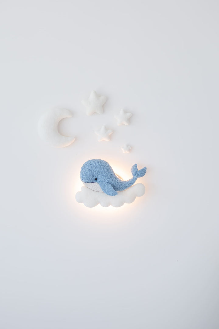 Whale Nursery Wall Light, Ocean Nursery Decor