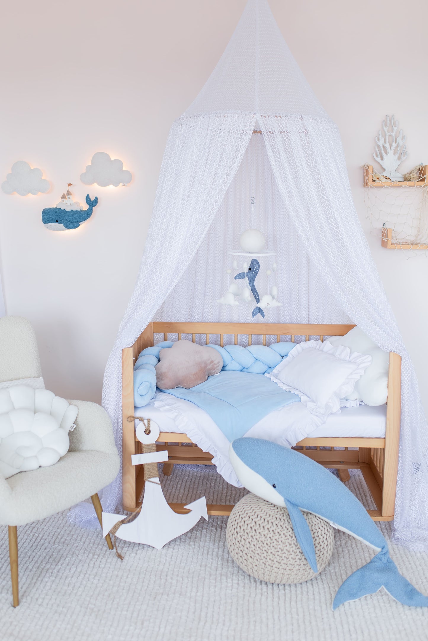 Whale Nursery Wall Light Set Cloud Night Light Nursery Wall Decor