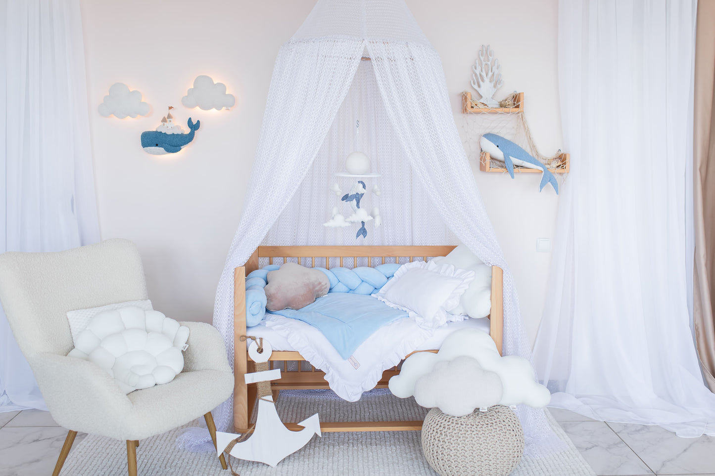 Whale Nursery Wall Light Set Cloud Night Light Nursery Wall Decor