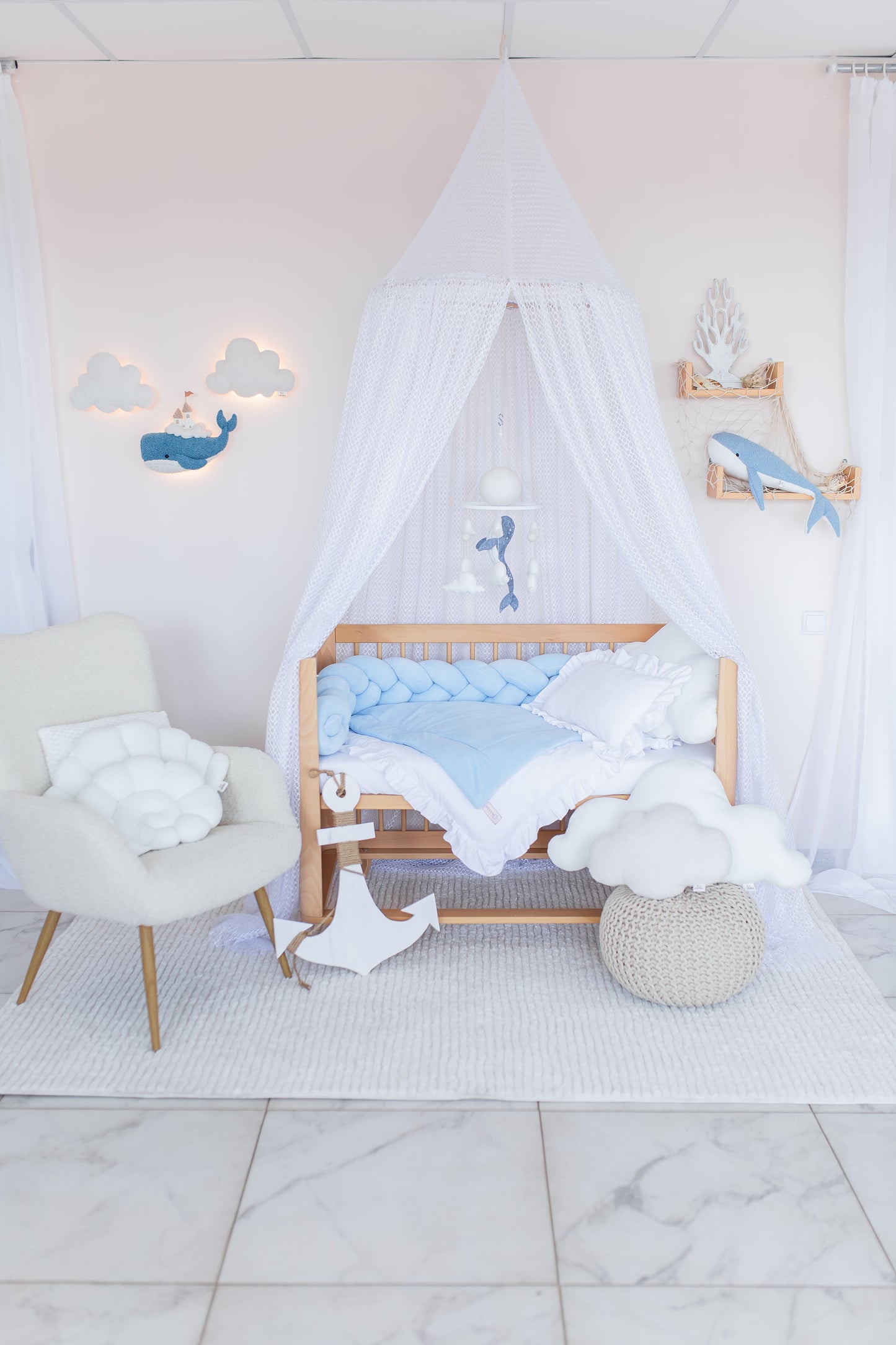 Whale Nursery Wall Light Set Cloud Night Light Nursery Wall Decor