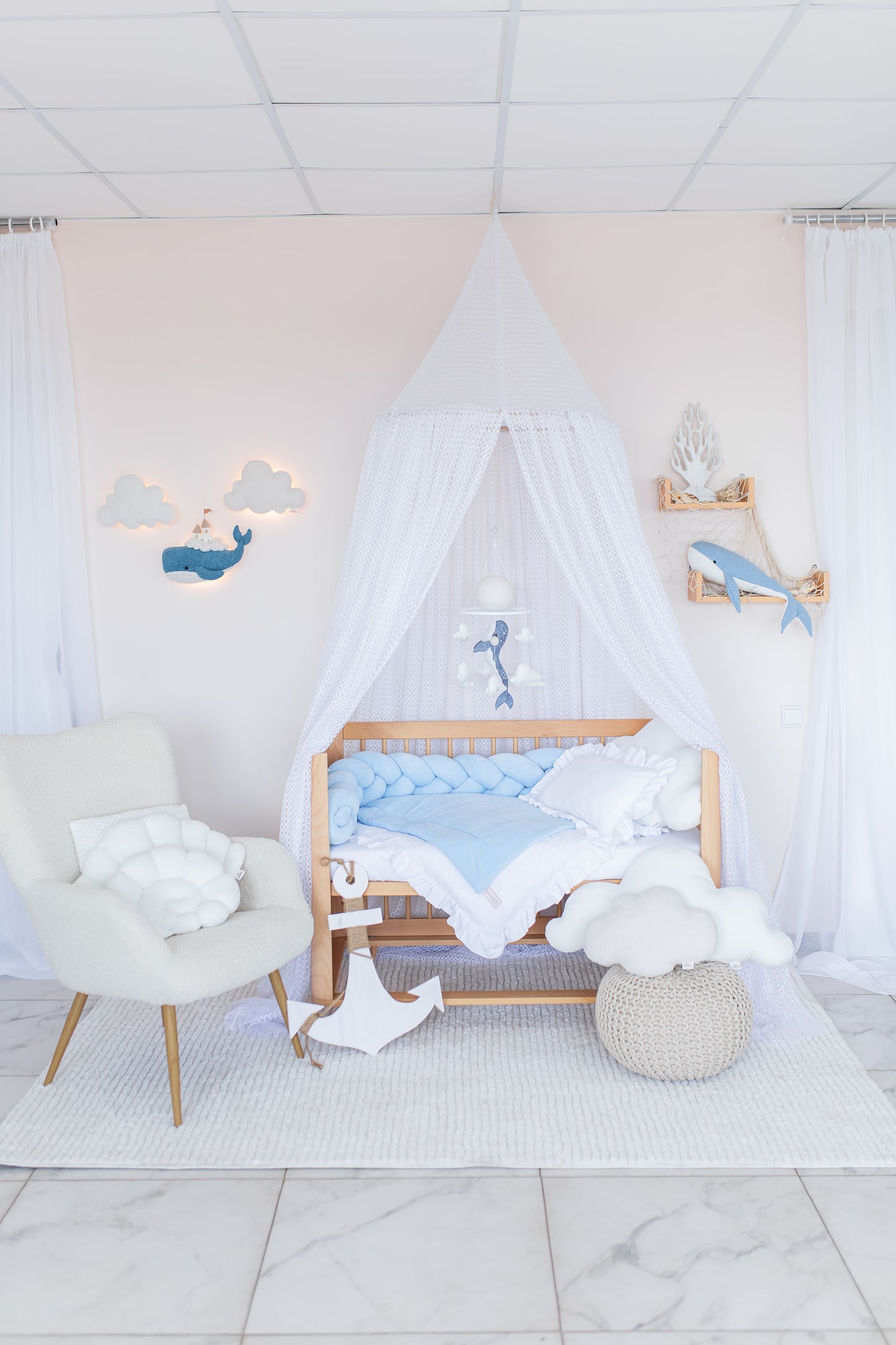 Whale Nursery Wall Light Set Cloud Night Light Nursery Wall Decor