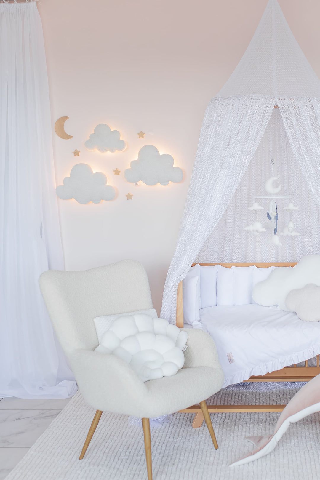 Cloud Wall Light Set Nursery Moon and Stars Wall Decor