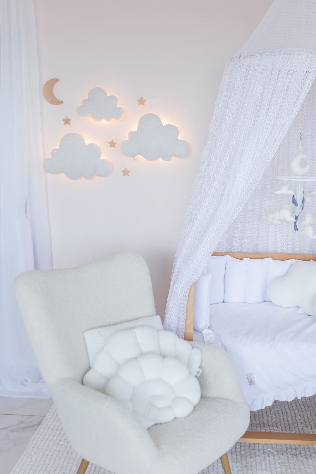 Cloud Wall Light Set Nursery Moon and Stars Wall Decor