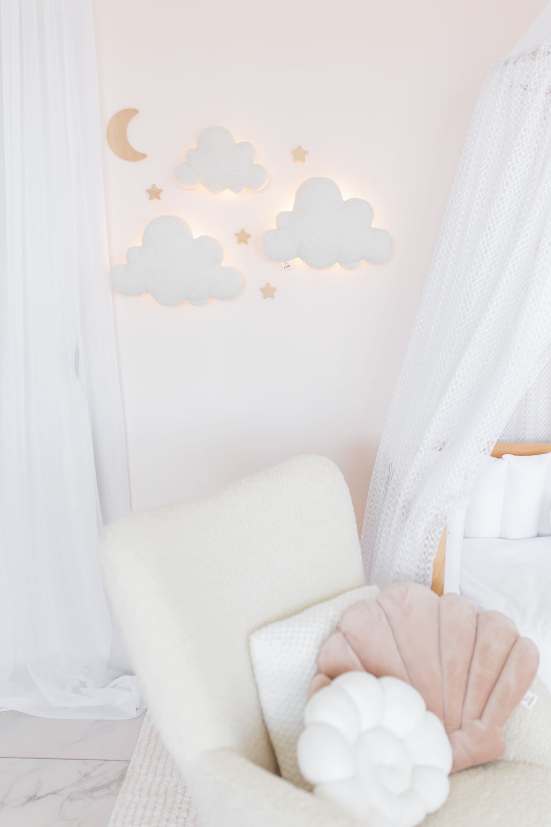 Cloud Wall Light Set Nursery Moon and Stars Wall Decor