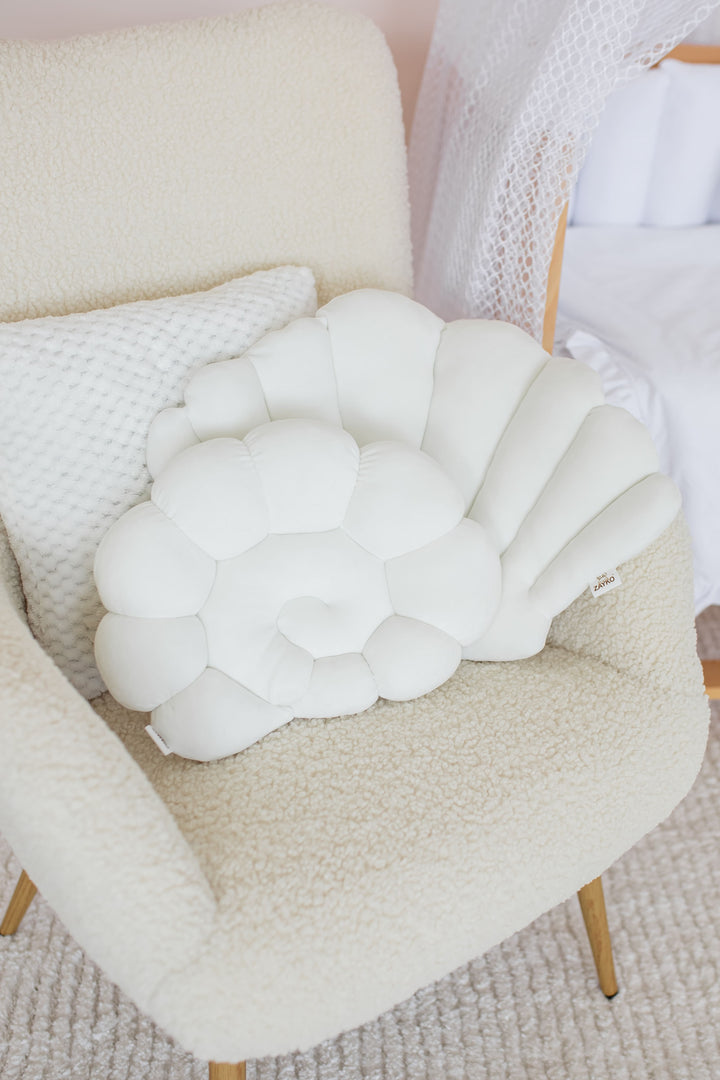 Seashell Nursery Pillow, Shell Cushion for Kids Room