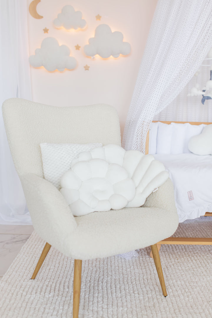 Seashell Nursery Pillow, Shell Cushion for Kids Room