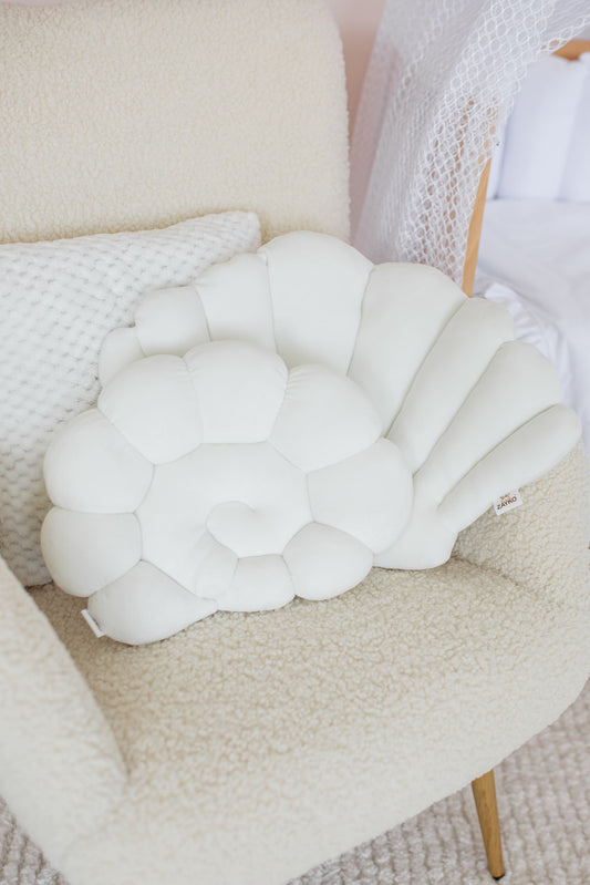 Seashell Nursery Pillow, Shell Cushion for Kids Room