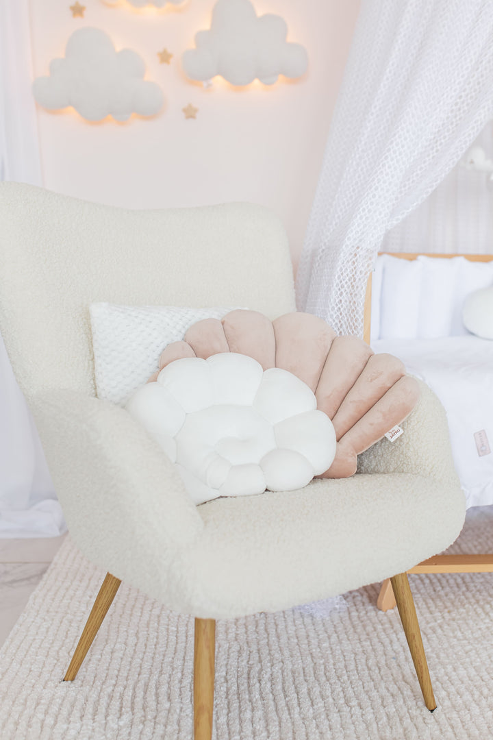 Seashell Nursery Pillow, Shell Cushion for Kids Room