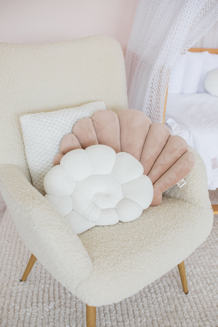 Seashell Nursery Pillow, Shell Cushion for Kids Room