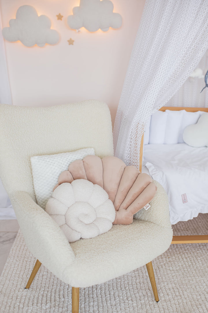 Seashell Nursery Pillow, Shell Cushion for Kids Room