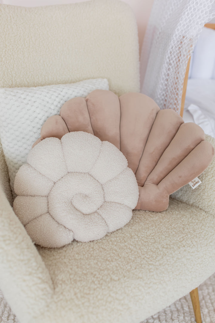 Seashell Nursery Pillow, Shell Cushion for Kids Room