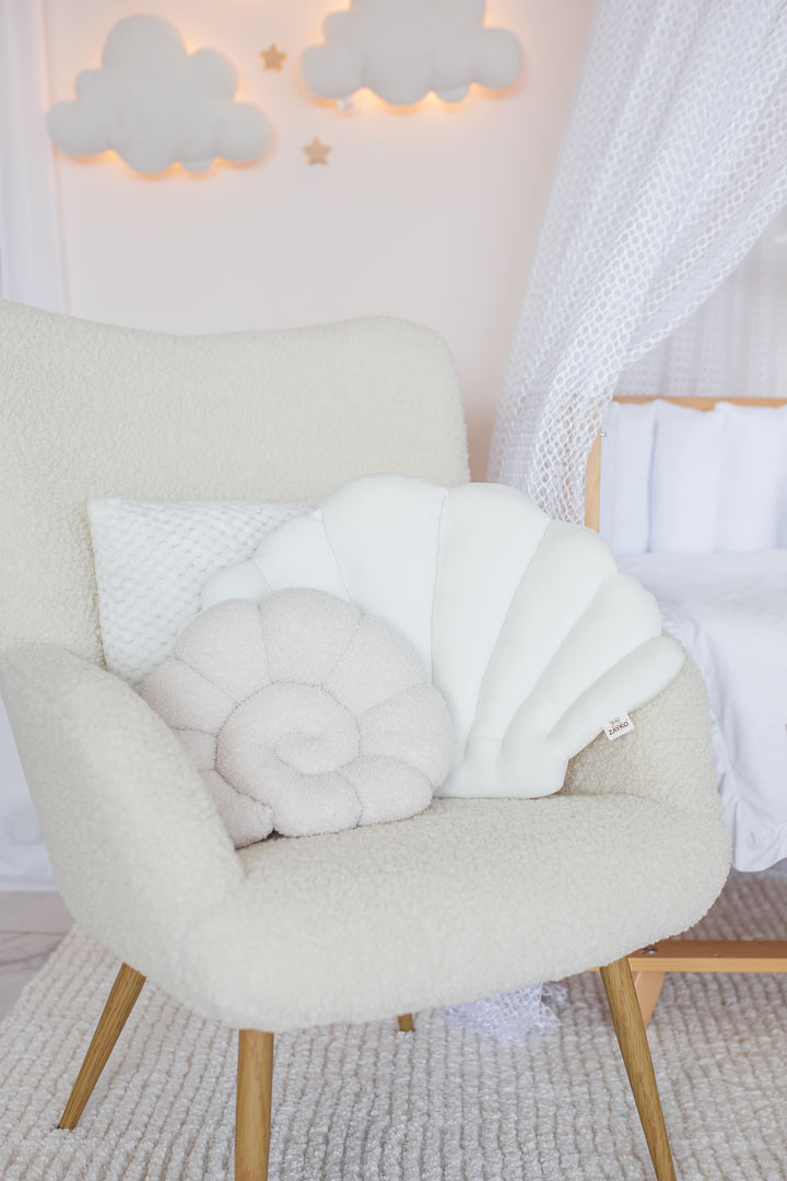 Seashell Nursery Pillow, Shell Cushion for Kids Room