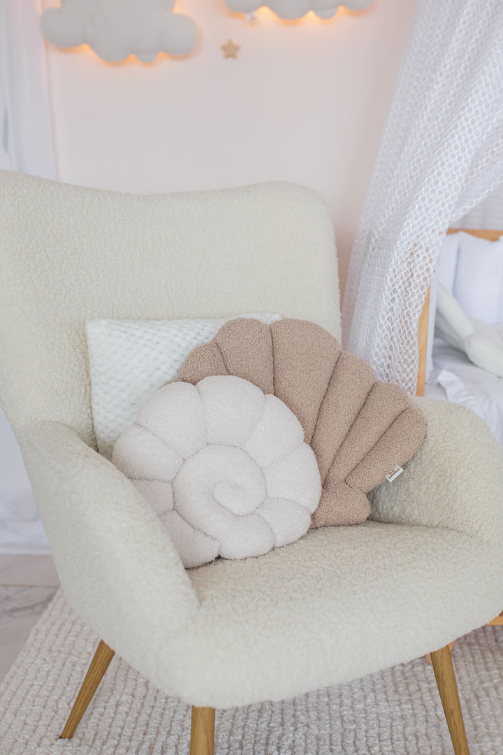 Seashell Nursery Pillow, Shell Cushion for Kids Room