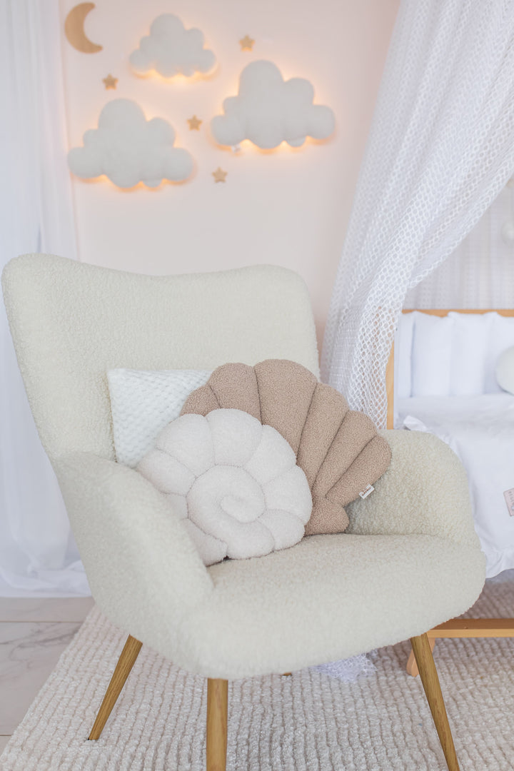 Seashell Nursery Pillow, Shell Cushion for Kids Room