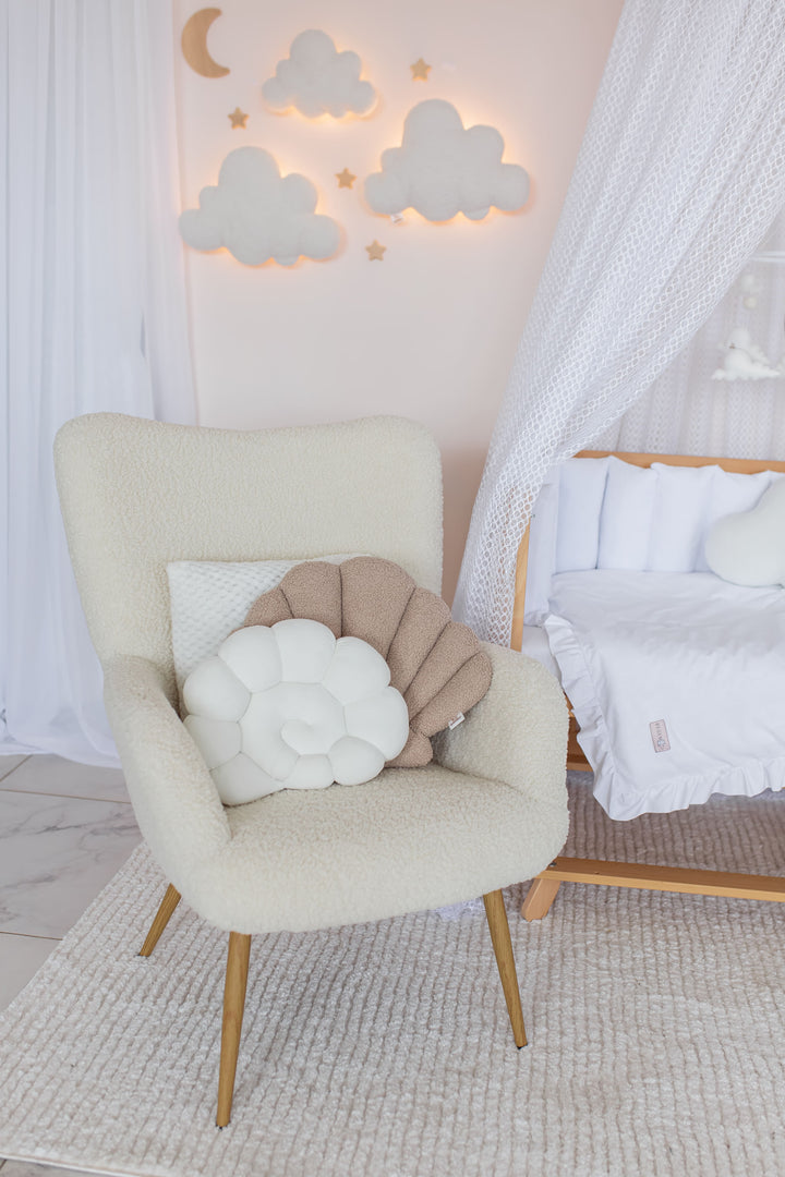Seashell Nursery Pillow, Shell Cushion for Kids Room