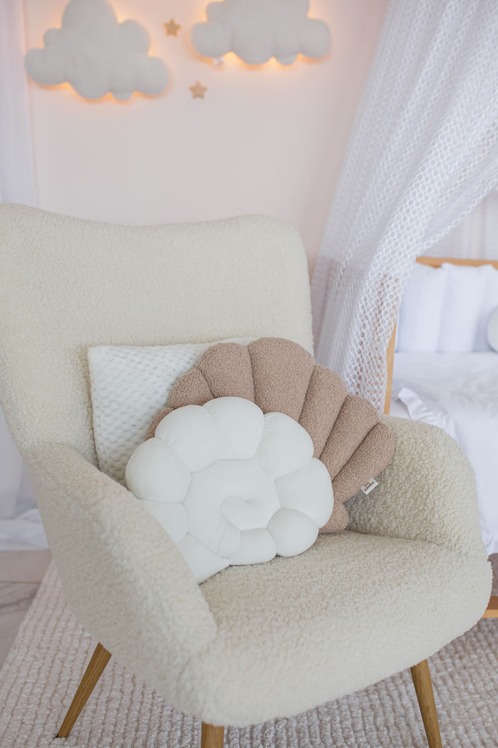 Seashell Nursery Pillow, Shell Cushion for Kids Room