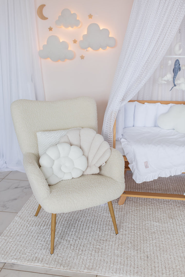 Seashell Nursery Pillow, Shell Cushion for Kids Room