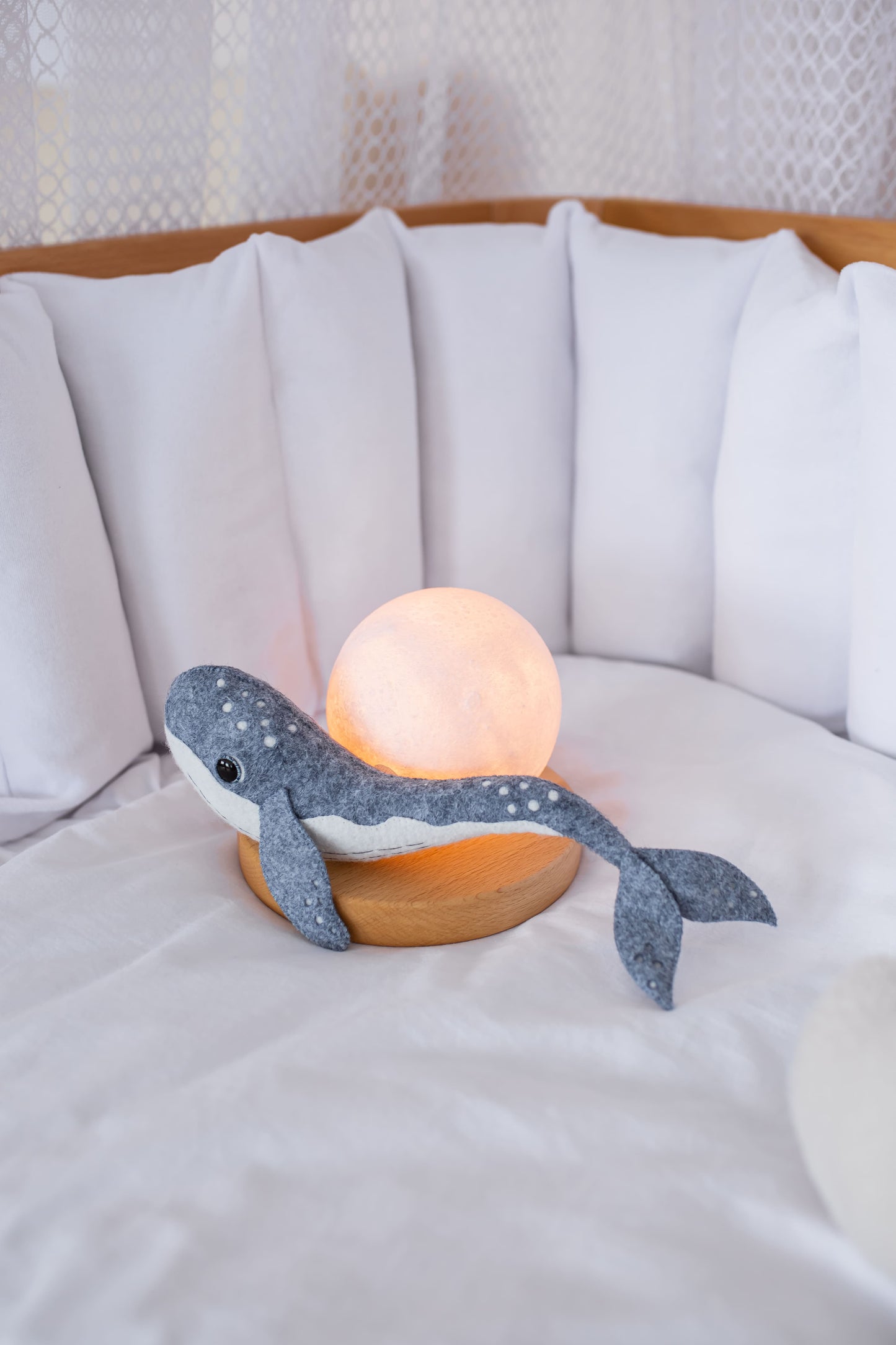 Whale Night Light Baby Lamp with Moon