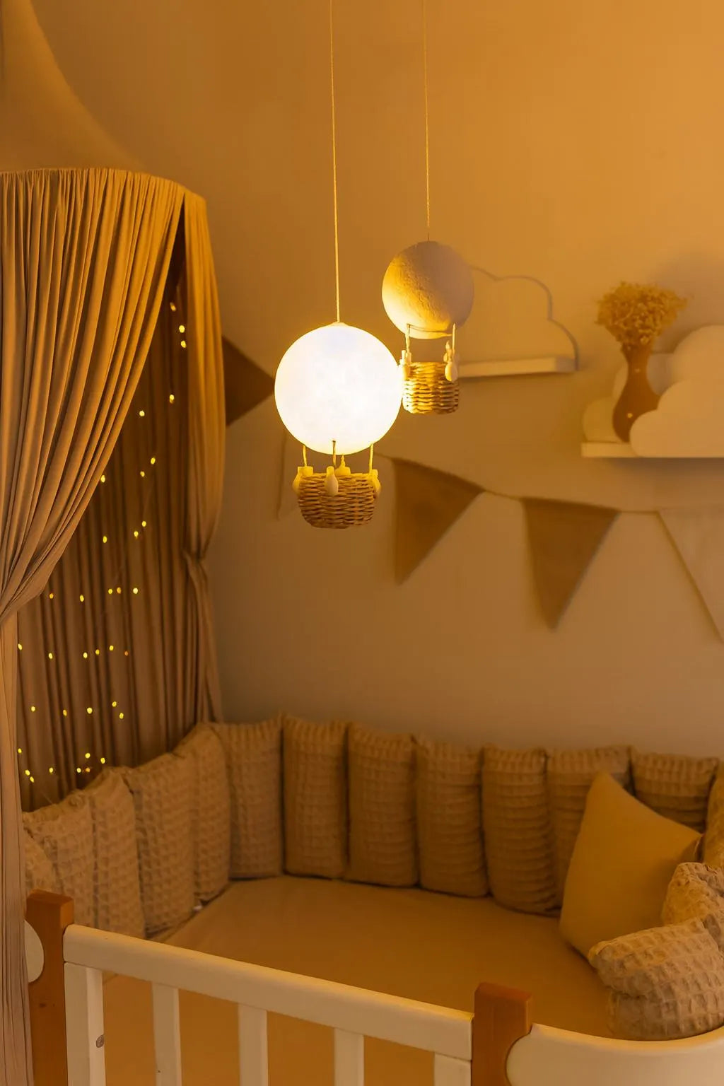 Повітряна куля Місяць Нічник Лампа для дитячої кімнати Декор для дитячої кімнати