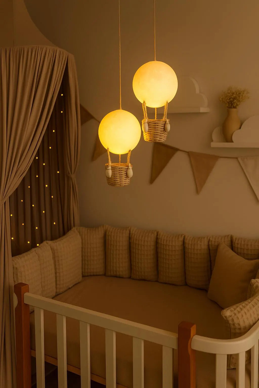 Повітряна куля Місяць Нічник Лампа для дитячої кімнати Декор для дитячої кімнати
